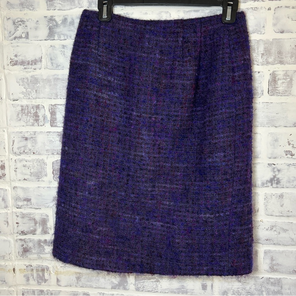 VTG Women's Talbots Wool Mohair Skirt Suit Set Purple Size 6 Petite Made in USA - Picture 8 of 16